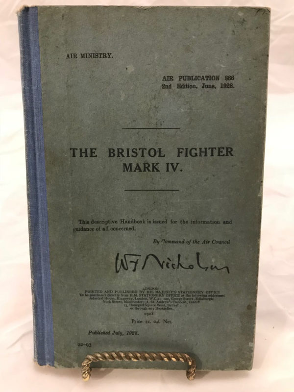 The Bristol Fighter Mark IV Air Publications 866 2nd Edition, June 1928 - The Nook Yamba Second Hand Books